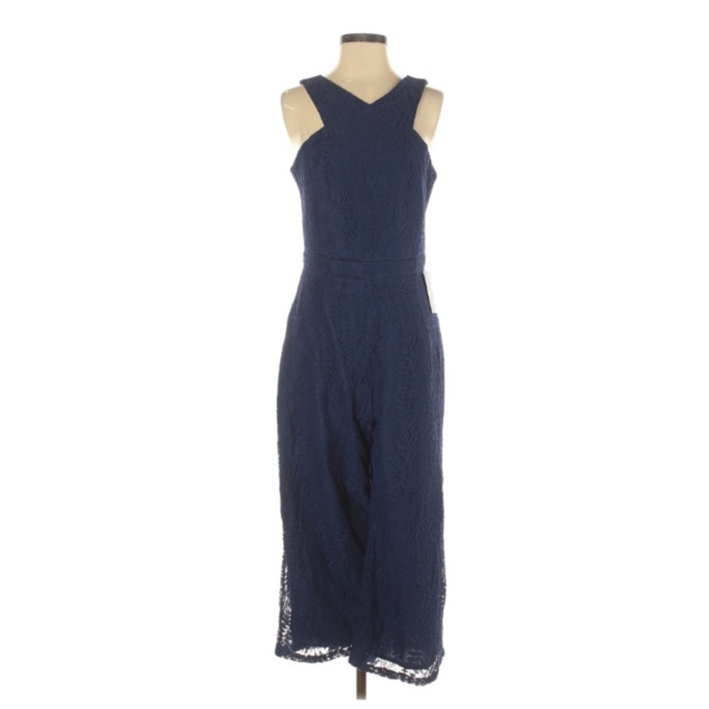 Adelyn Rae Navy Lace Jumpsuit